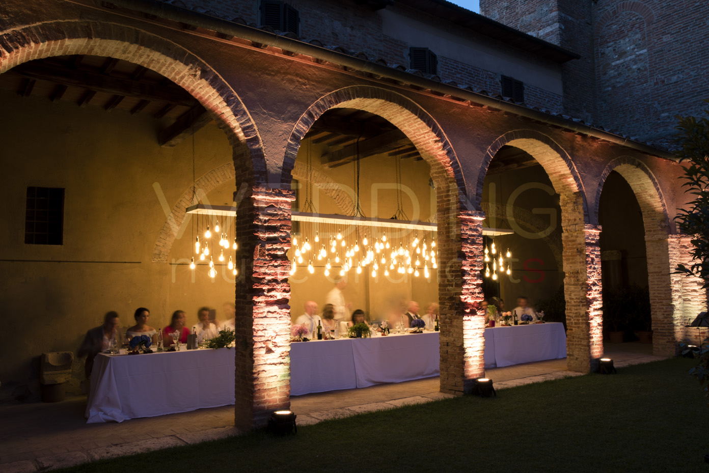 allestimento luci matrimonio chiostro san francesco